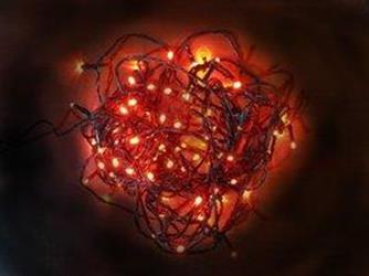 LED řetěz vánoční červený, 120×LED