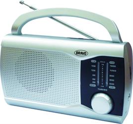 Rádio přenosné Bravo STŘÍBRNÉ B-6009